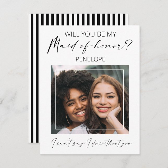 Minimal Photo | Will You Be My Maid Of Honour (Front/Back)