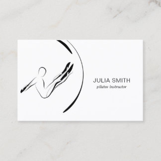 Minimal Pilates Instructor Pilates Poses Two Sided Business Card