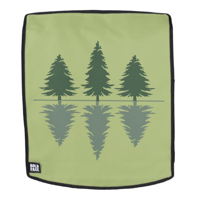 Minimal pine trees reflection forest backpack (Removable Face)
