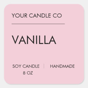 Minimal Pink Candle Label – Vanilla Soy Candle