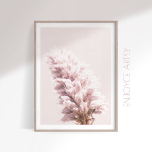Minimal pink close up flower photography wall art