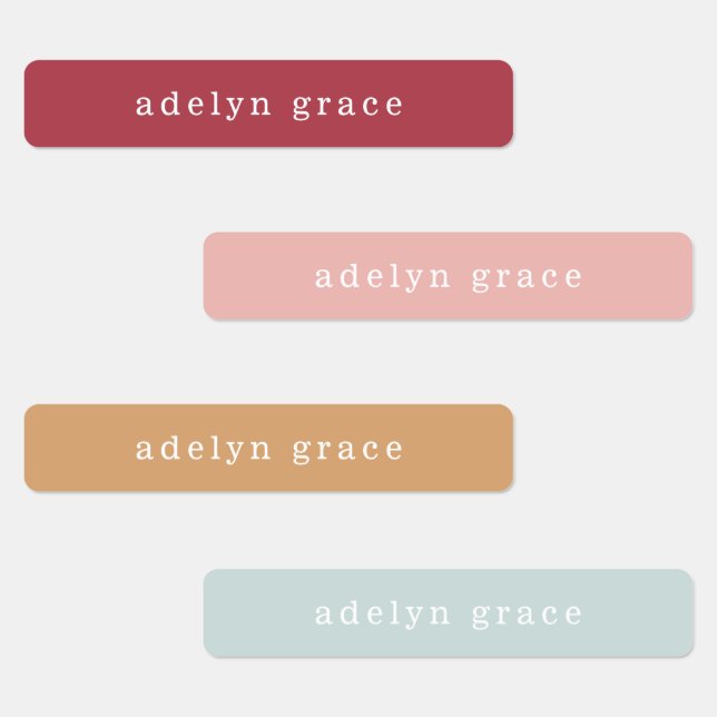 Minimal Pink Girl Name Labels (Group)