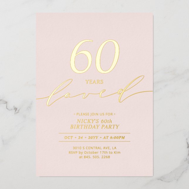 Minimal Pink & Gold Milestone Birthday  (Front)