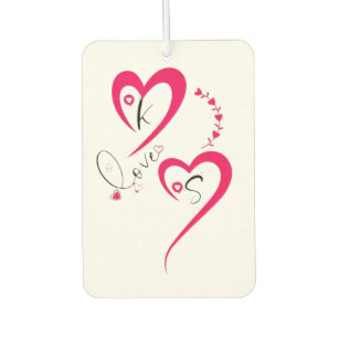 Minimal Pink Heart Love Air Freshener
