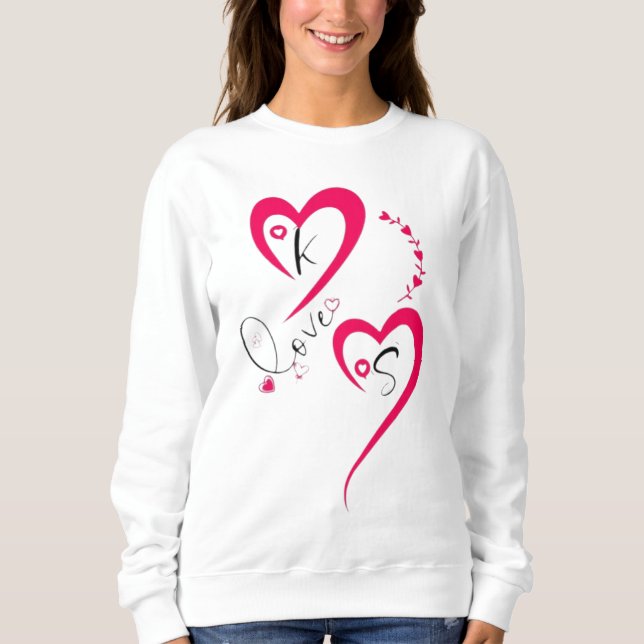 Minimal Pink Heart Love Sweatshirt (Front)