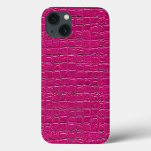 Minimal Pink Leather Effect Aesthetic Chic Design iPhone 13 Case