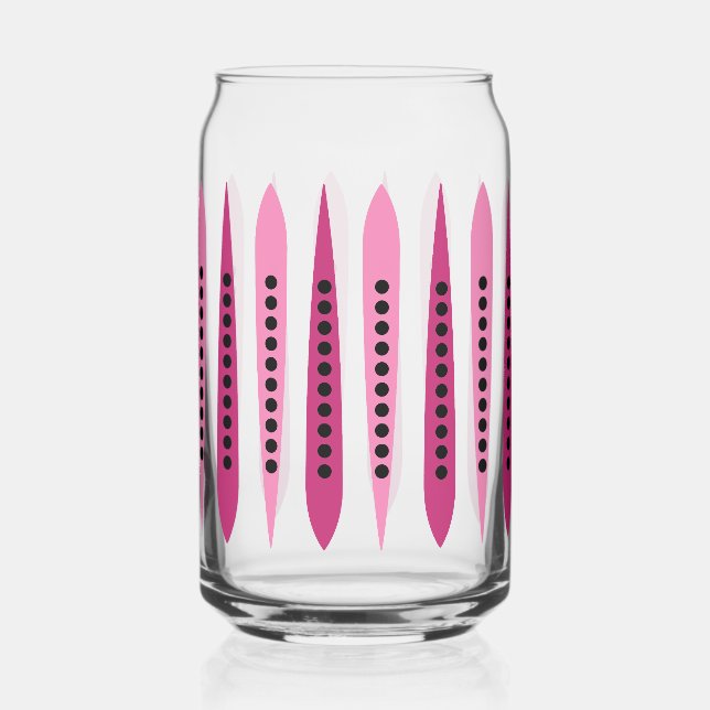 Minimal Pink Retro Inspired Can Glass (Front)