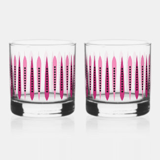 Minimal Pink Retro Inspired Whiskey Glass
