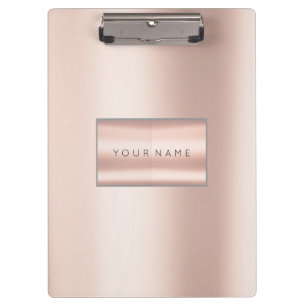 Minimal Pink Rose Gold Metallic Pearly Blush Clipboard