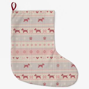 Minimal Pink Scandinavian Dog Stocking   Nordic