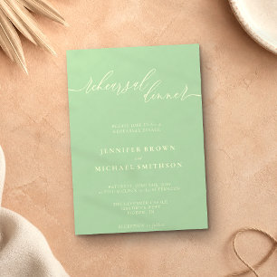 Minimal Pistachio Celebration Rehearsal Dinner Invitation