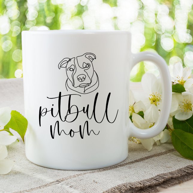 Minimal Pitbull Mom Coffee Mug (Creator Uploaded)