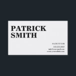Minimal Plain Bold Text Math Tutor Business Card<br><div class="desc">Minimal Plain Bold Text Math Tutor Business Card.</div>