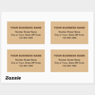 Minimal Plain Texts Business Brand on Light Brown Sticker