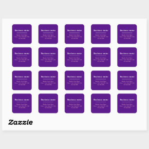 Minimal Plain Texts Business Brand on Purple Square Sticker