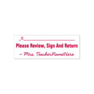 Minimal "Please Review, Sign And Return" Self-inking Stamp