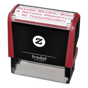 Minimal "Please Review, Sign & Return Promptly" Self-inking Stamp
