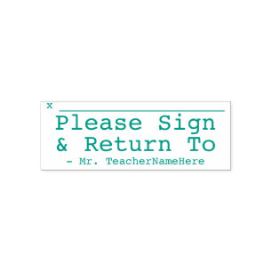 Minimal "Please Sign & Return To" & Custom Name Self-inking Stamp