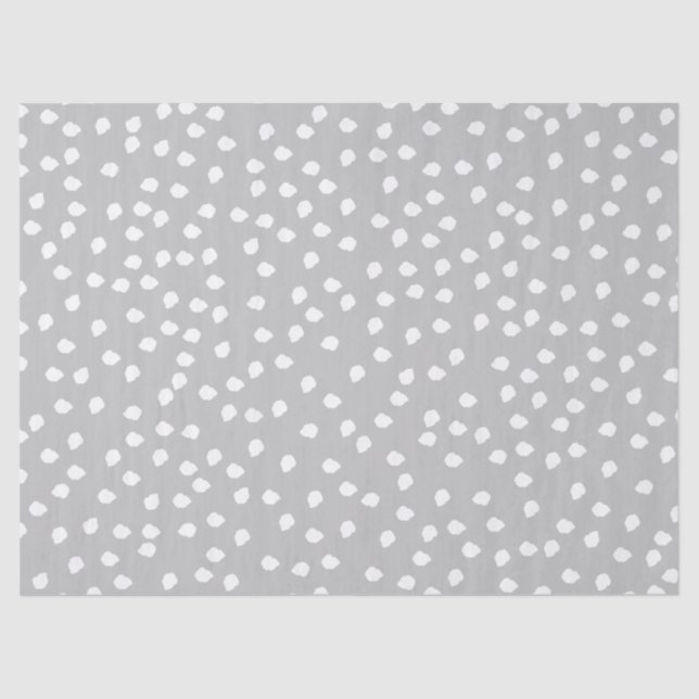 Minimal Polka Dot Gray and White  Tissue Paper (Front)