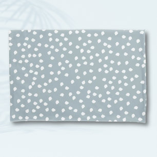 Minimal Polka Dot Grey Green and White Pillowcase