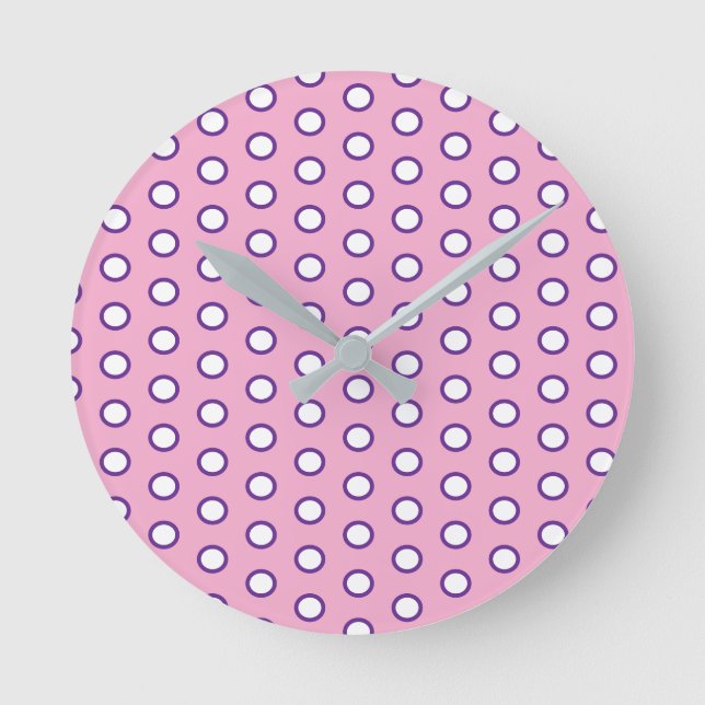 Minimal Polka Dot round clock (Front)