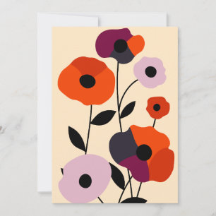 Minimal Poppy Bloom Announcement