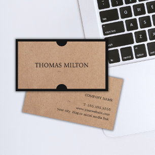 Minimal Printed Kraft Black Consultant Business Card