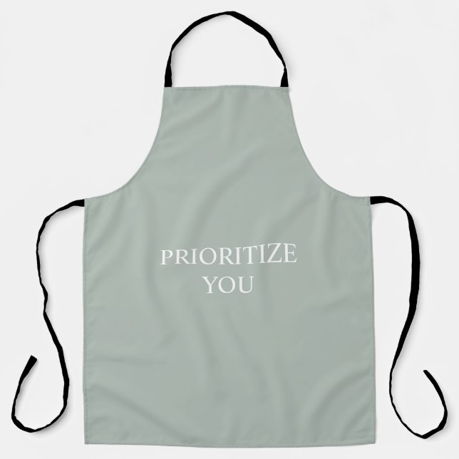 Minimal Prioritize You Quote Ash Colour Apron (Front)