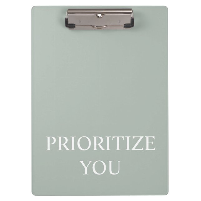 Minimal Prioritize You Quote Ash Colour Clipboard (Front)
