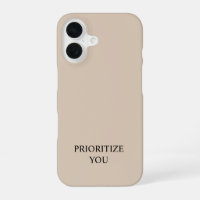 Minimal Prioritize You Quote Beige 