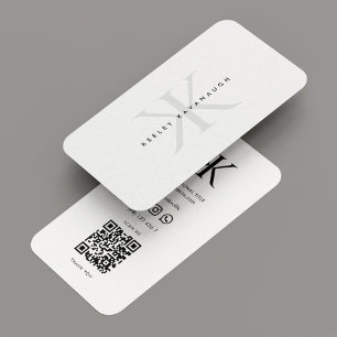 Minimal Professional Branding Monogram K White Tag