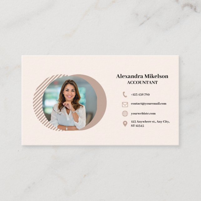 Minimal & Professional Employee Business Photo  Card (Front)