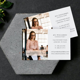 Minimal & Professional Employee Business Photo Magnetic Business Card