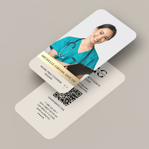 Minimal Professional Medical Doctor Nurse Sand Business Card