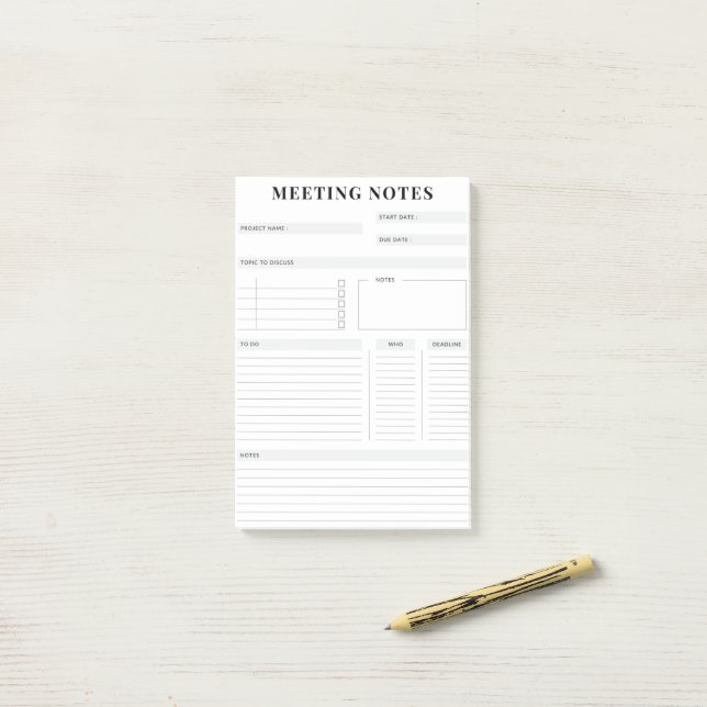 Minimal Professional Meeting Notes Planner (On Desk)