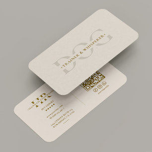 Minimal Professional Monogram Sand Modern Business Card