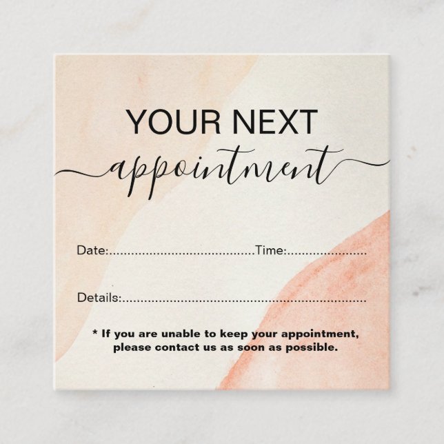 Minimal Professional Orange Terracotta Boho  Appoi Appointment Card (Front)