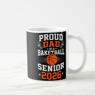 Minimal Proud Dad Basketball Senior 2026 Coffee Mug
