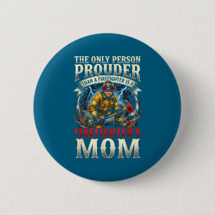 Minimal Proud Firefighter Mom Fire Department 2 Inch Round Button
