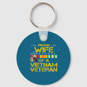 Minimal Proud wife vietnam veteran my husband hero Keychain
