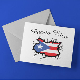 Minimal Puerto Rico Map National Flag Postcard
