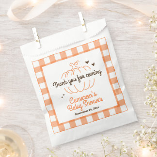 Minimal Pumpkin On Its Way Custom Gender Neutral Favour Bag