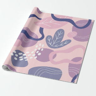 Minimal purple floral wrapping paper