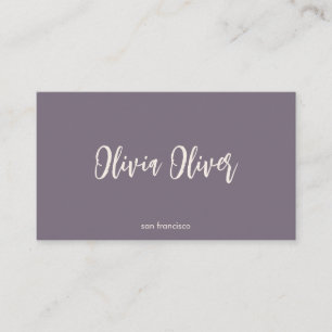 Minimal Purple Script Calligraphy Elegant Modern Business Card
