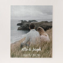 Minimal Puzzled Photo Couple Anniversary Custom 