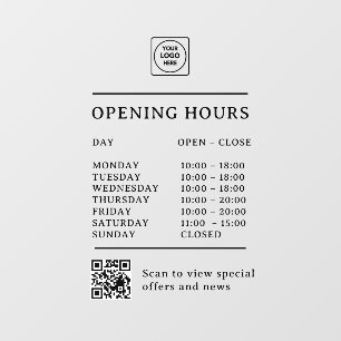 Minimal QR Code Business Logos door sign