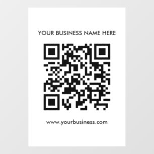 Minimal QR Code Business Window Cling