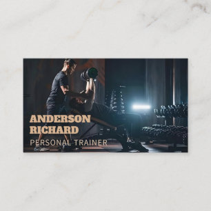Minimal QR Code   Personal Trainer Fitness Photo  Business Card