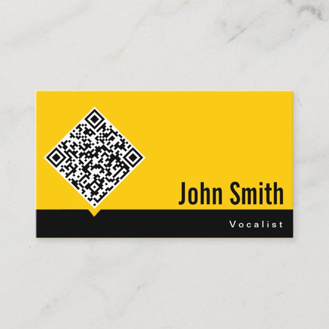 Minimal QR Code Vocalist Business Card (Front)