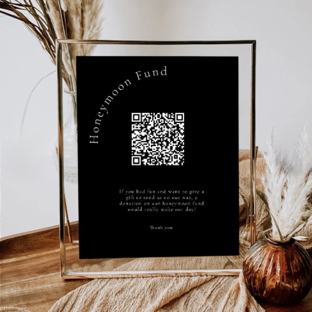Minimal QR Code Weddding Honeymoon Fund Poster (Creator Uploaded)